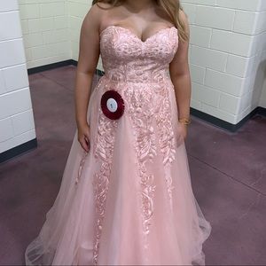 size 10 light pink jovani pageant/prom dress